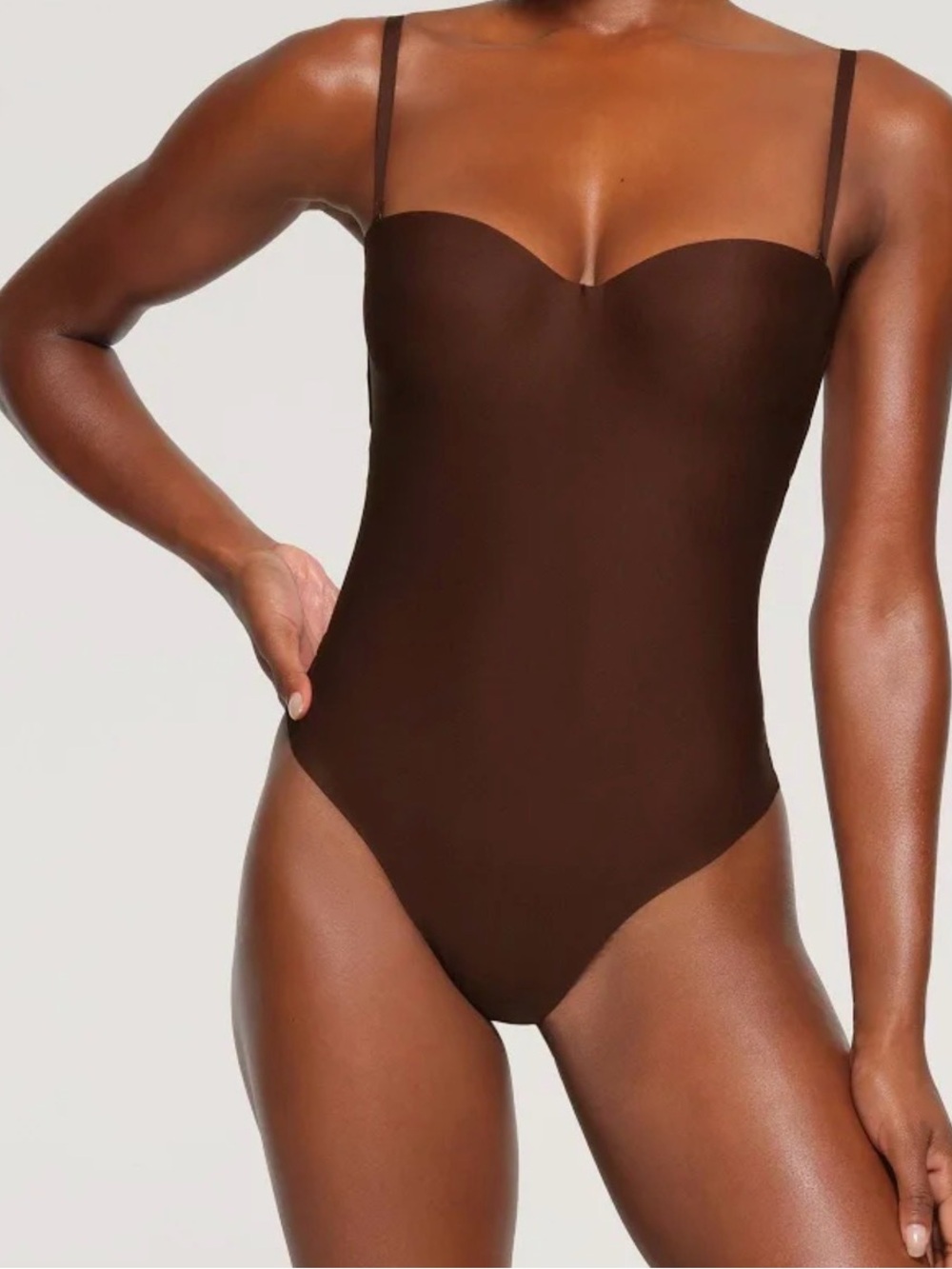 SKIMS Brown Strap Bodysuit